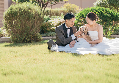 愛犬とのウエディングの画像